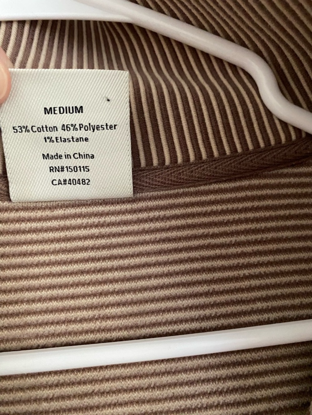 Varley Ribbed Half-Zip Pullover in Taupe Stripe - Picture 4 of 6